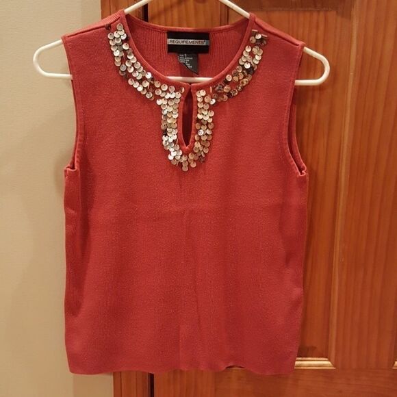 Requirements Tops - REQUIREMENTS Dressy Tank with Shell Beading